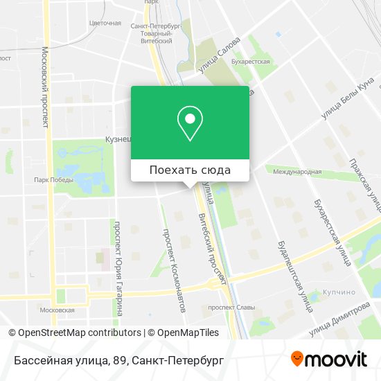Карта Бассейная улица, 89