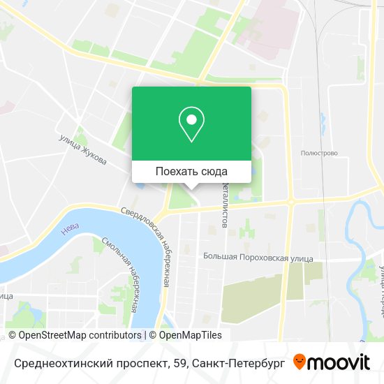 Карта Среднеохтинский проспект, 59