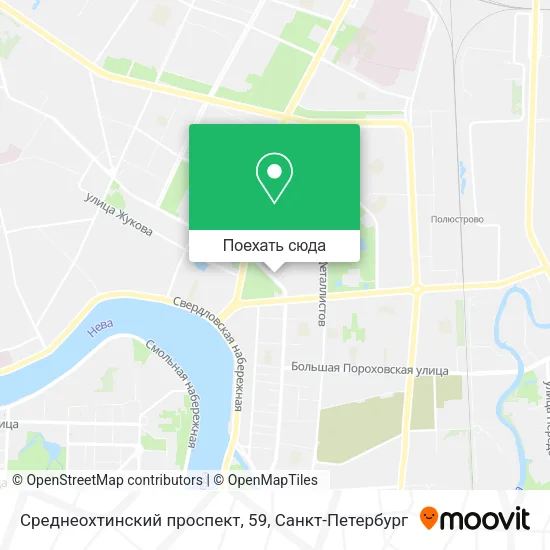Карта Среднеохтинский проспект, 59