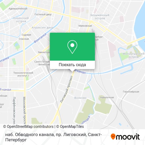 Карта наб. Обводного канала, пр. Лиговский