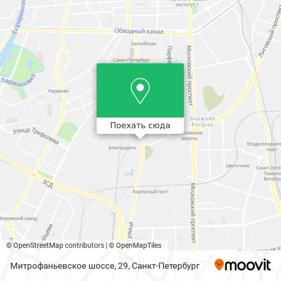 Карта Митрофаньевское шоссе, 29