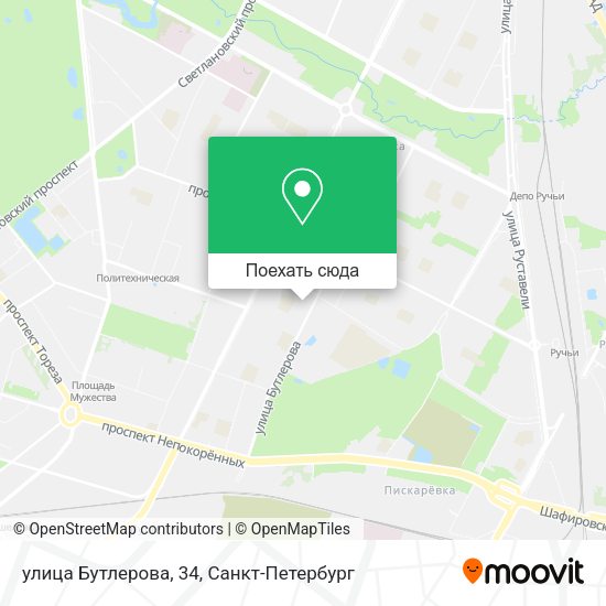 Карта улица Бутлерова, 34