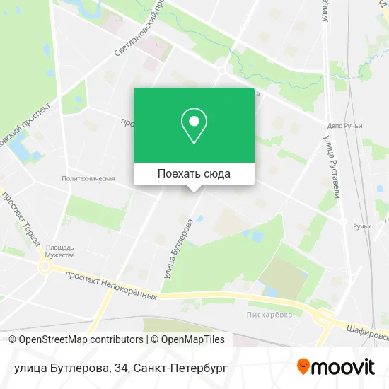 Карта улица Бутлерова, 34