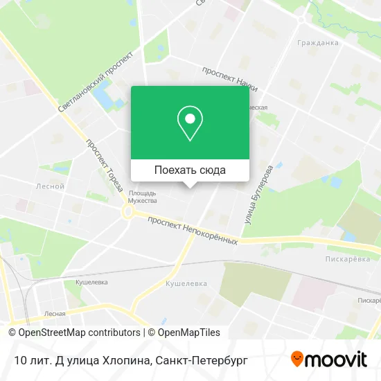 Карта 10 лит. Д улица Хлопина