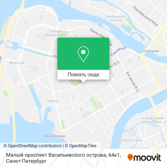 Карта Малый проспект Васильевского острова, 64к1