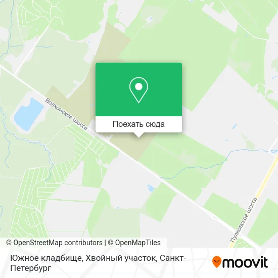 Карта Южное кладбище, Хвойный участок