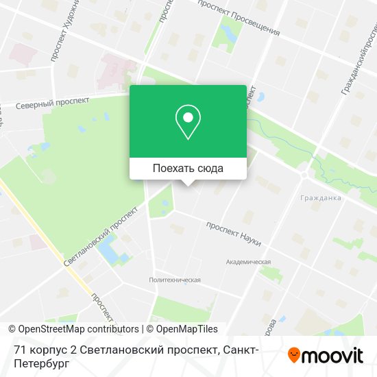 Карта 71 корпус 2 Светлановский проспект