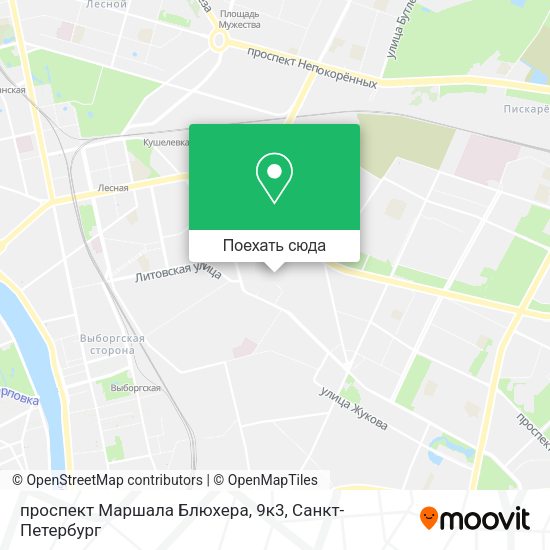 Карта проспект Маршала Блюхера, 9к3