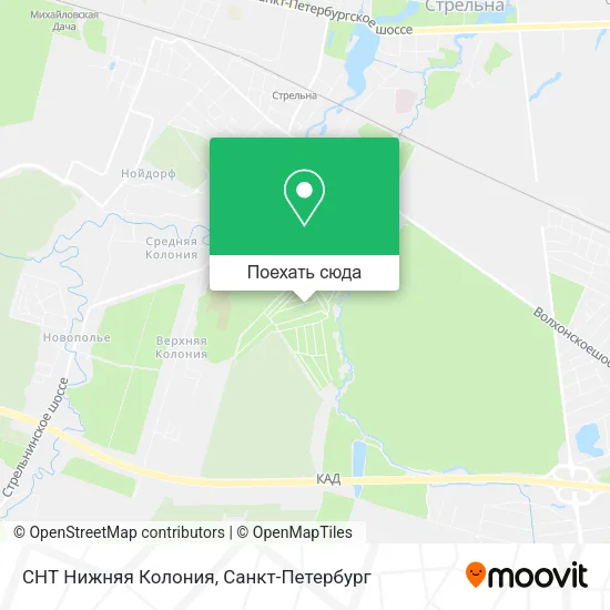 Карта СНТ Нижняя Колония