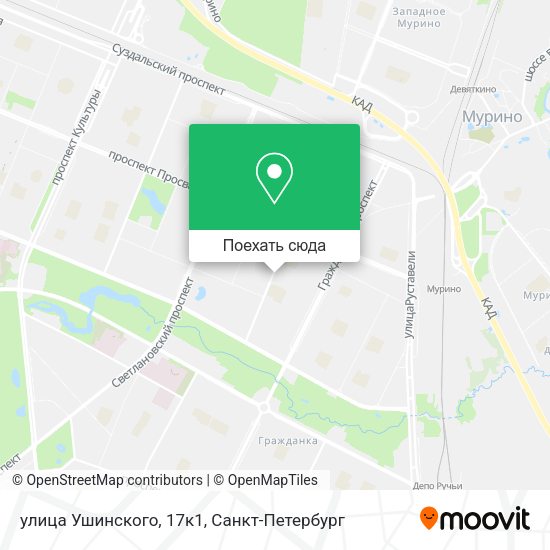 Карта улица Ушинского, 17к1