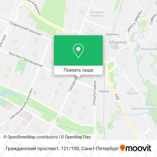 Карта Гражданский проспект, 121/100