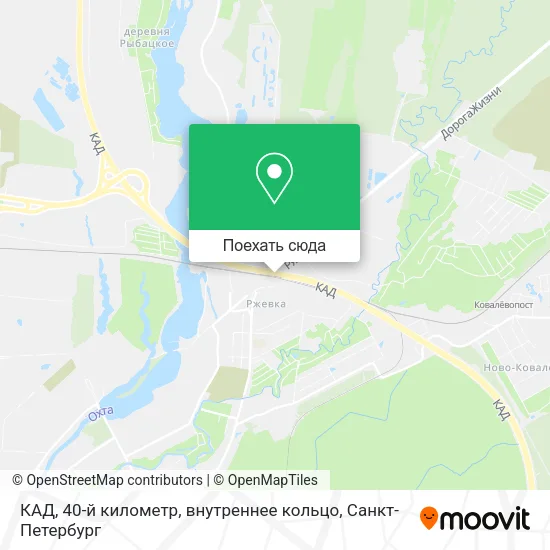 Карта КАД, 40-й километр, внутреннее кольцо