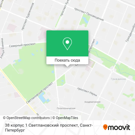 Карта 38 корпус 1 Светлановский проспект