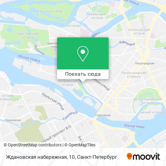 Карта Ждановская набережная, 10