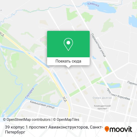 Карта 39 корпус 1 проспект Авиаконструкторов