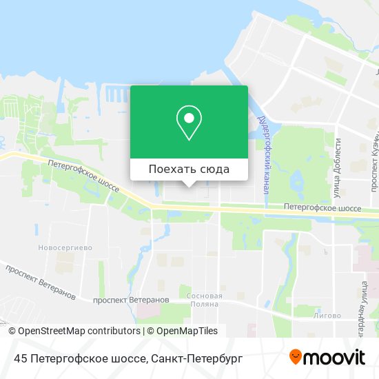 Петергофское шоссе карта спб