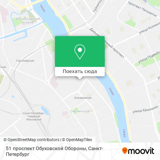 Карта 51 проспект Обуховской Обороны