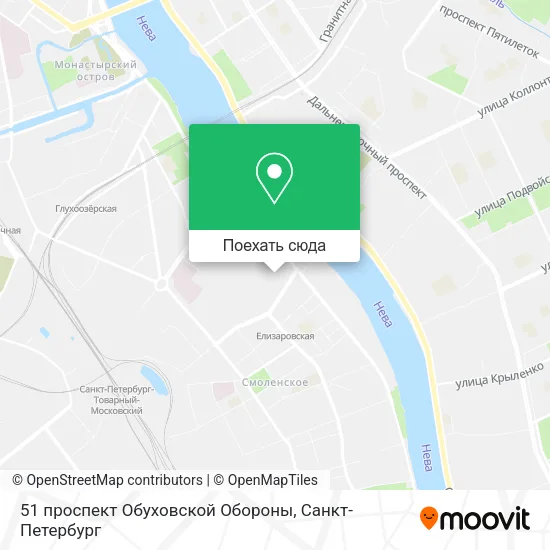 Карта 51 проспект Обуховской Обороны