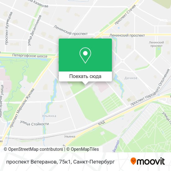 Карта проспект Ветеранов, 75к1