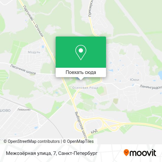 Карта Межозёрная улица, 7