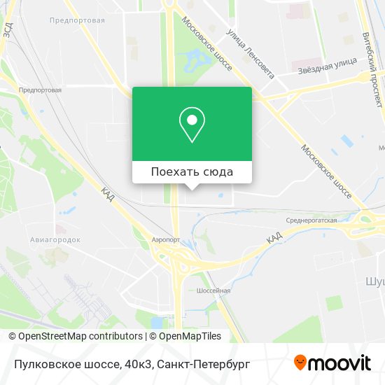 Карта Пулковское шоссе, 40к3