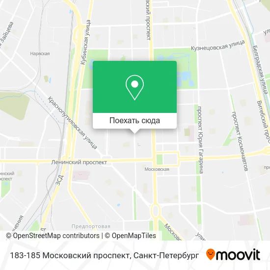 Карта 183-185 Московский проспект