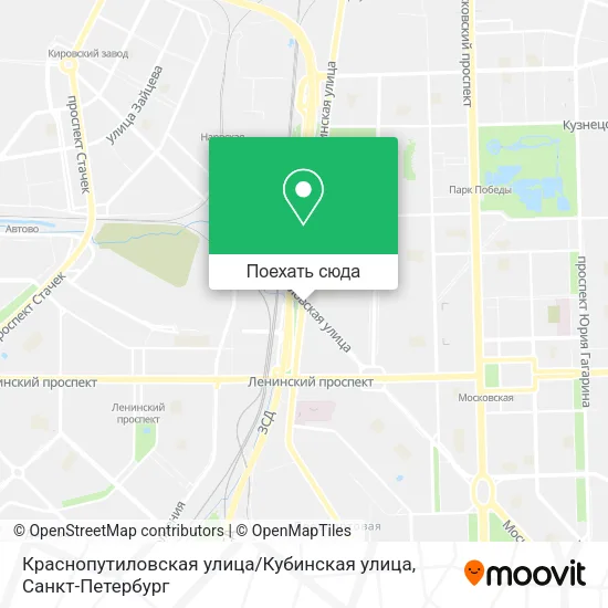 Карта Краснопутиловская улица / Кубинская улица