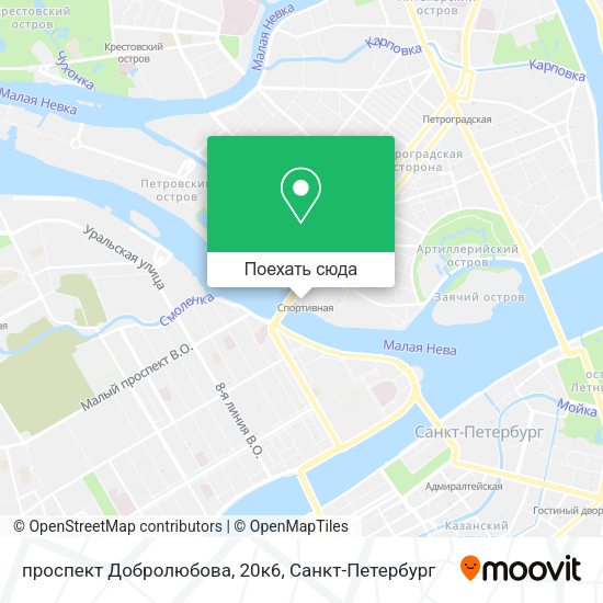 Карта проспект Добролюбова, 20к6