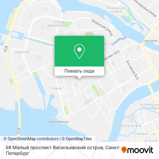 Карта 68 Малый проспект Васильевский остров