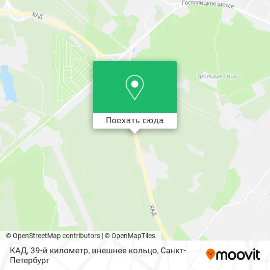 Карта КАД, 39-й километр, внешнее кольцо