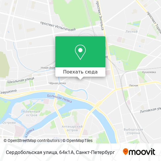Карта Сердобольская улица, 64к1А