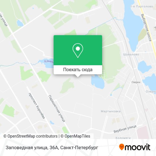 Карта Заповедная улица, 36А