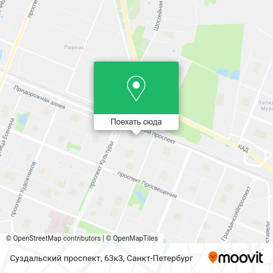Карта Суздальский проспект, 63к3