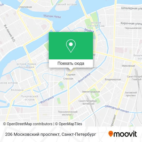 Карта 206 Московский проспект