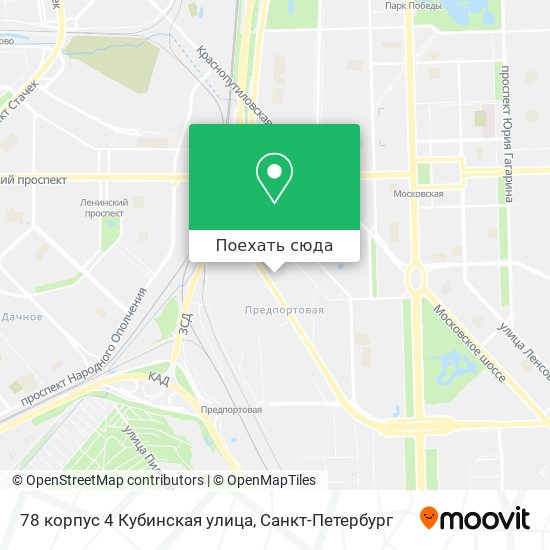 Карта 78 корпус 4 Кубинская улица
