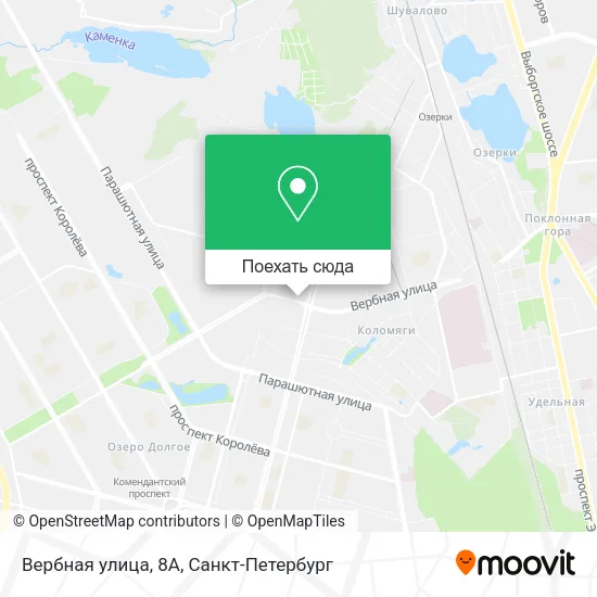 Карта Вербная улица, 8А