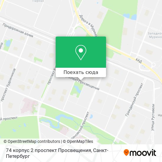 Карта 74 корпус 2 проспект Просвещения