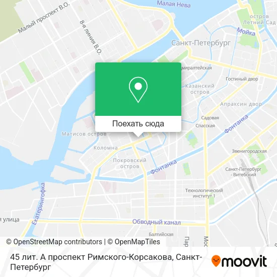 Карта 45 лит. А проспект Римского-Корсакова