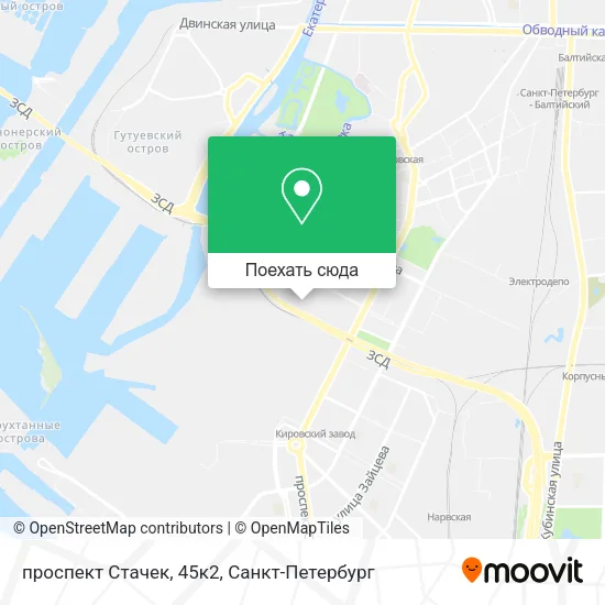 Карта проспект Стачек, 45к2