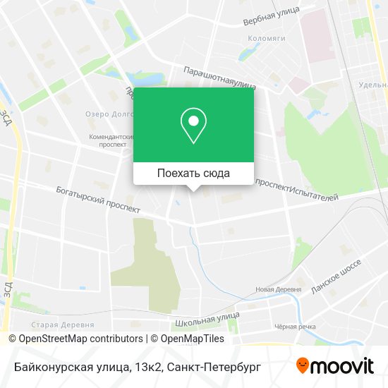 Карта Байконурская улица, 13к2