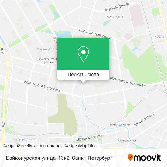 Карта Байконурская улица, 13к2