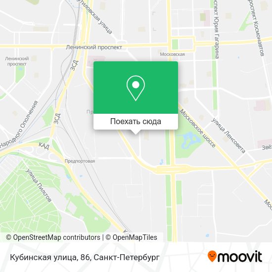 Карта Кубинская улица, 86