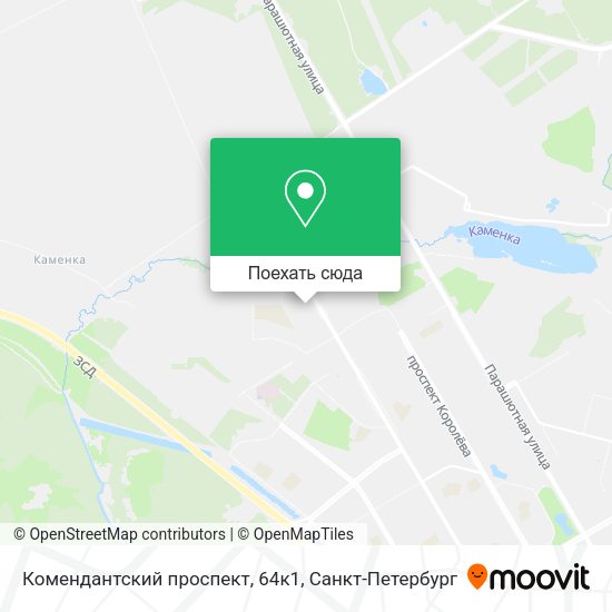 Карта Комендантский проспект, 64к1