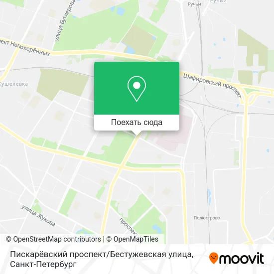 Карта Пискарёвский проспект / Бестужевская улица