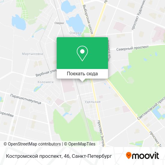 Карта Костромской проспект, 46