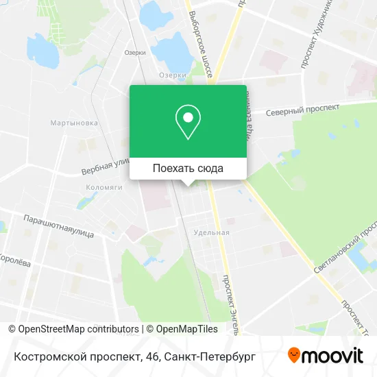 Карта Костромской проспект, 46