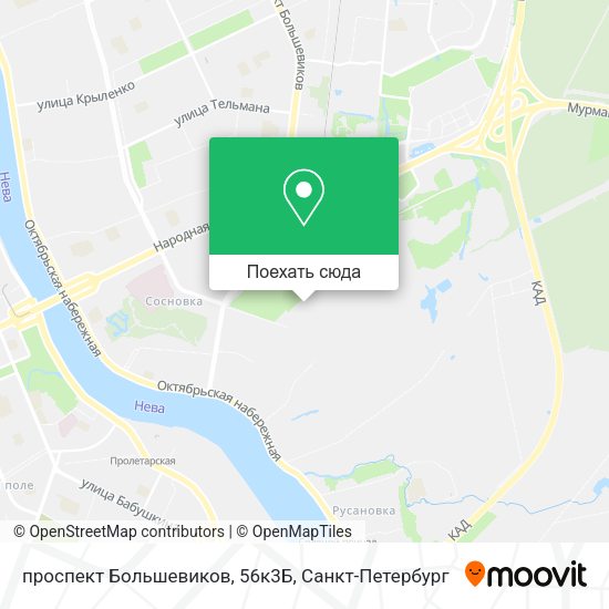 Карта проспект Большевиков, 56к3Б