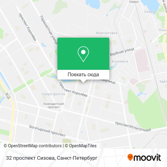 Карта 32 проспект Сизова