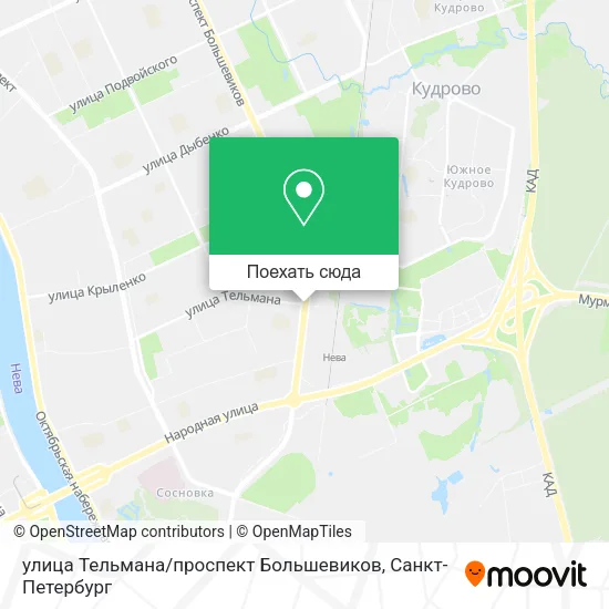 Карта улица Тельмана / проспект Большевиков