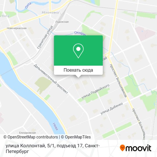 Карта улица Коллонтай, 5 / 1, подъезд 17